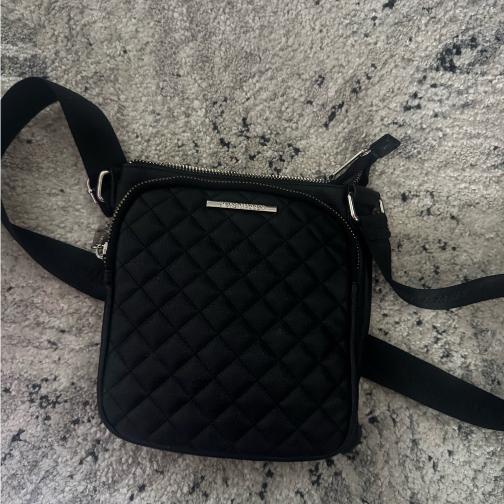 Steve Madden Black Quilted Crossbody Bag